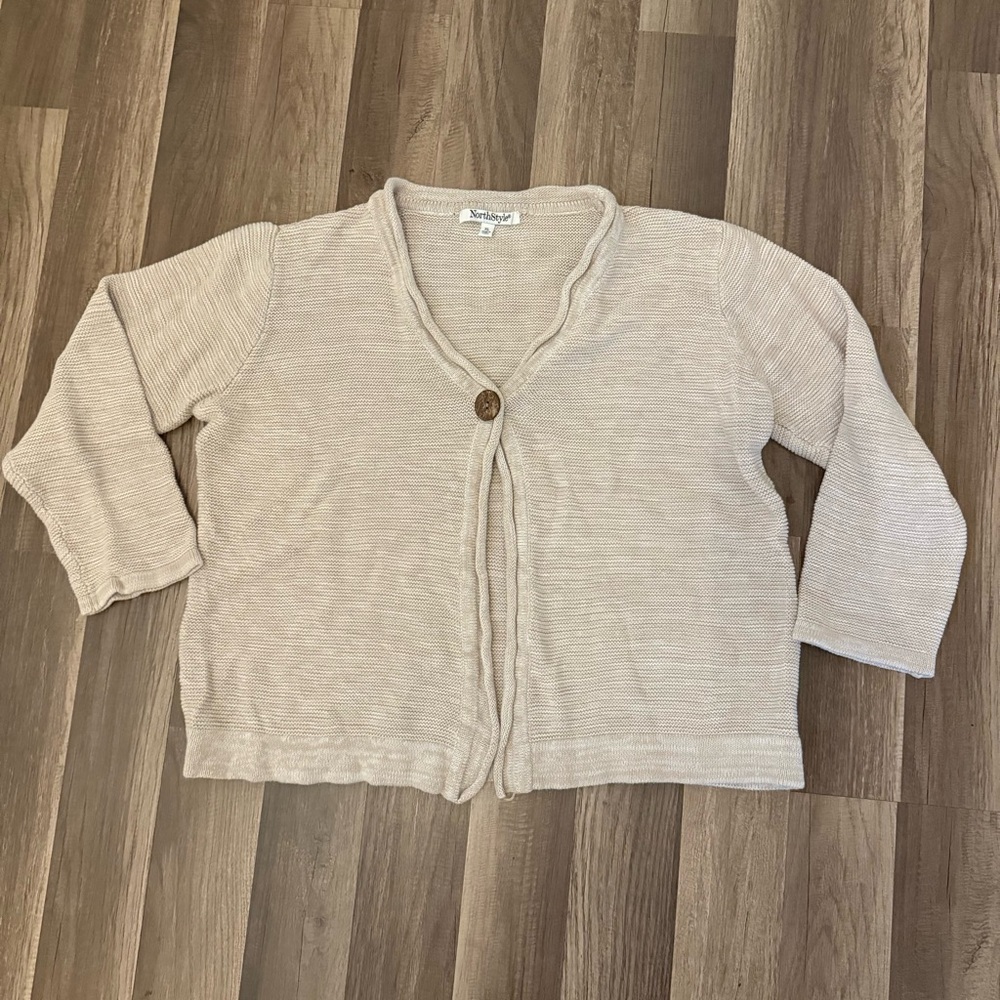 NorthStyle Beige Cardigan with Button - Picture 8 of 9